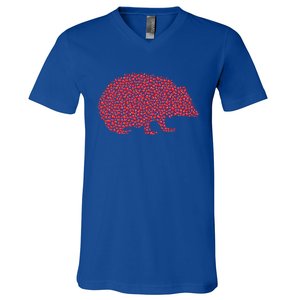 Heart Shape Love Hedgehog Valentine's Day Meaningful Gift V-Neck T-Shirt