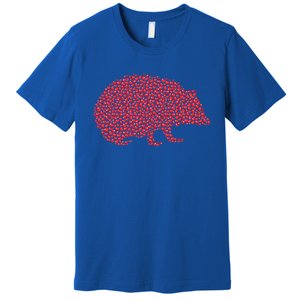 Heart Shape Love Hedgehog Valentine's Day Meaningful Gift Premium T-Shirt