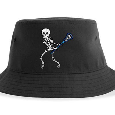 Halloween Skeleton Lacrosse Sport Player Costume Sustainable Bucket Hat