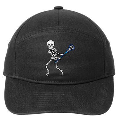 Halloween Skeleton Lacrosse Sport Player Costume 7-Panel Snapback Hat