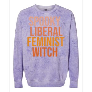 Halloween Spooky Liberal Feminist Witch Gift Colorblast Crewneck Sweatshirt