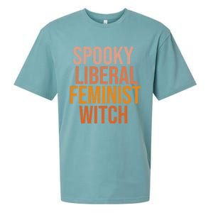 Halloween Spooky Liberal Feminist Witch Gift Sueded Cloud Jersey T-Shirt