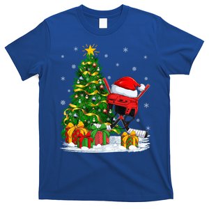 Hockey Sports Lover Matching Santa Hat Hockey Christmas Cool Gift T-Shirt