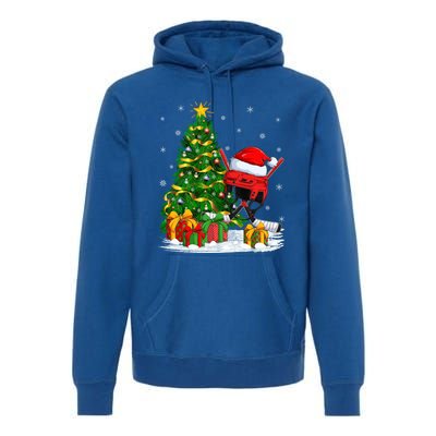 Hockey Sports Lover Matching Santa Hat Hockey Christmas Cool Gift Premium Hoodie