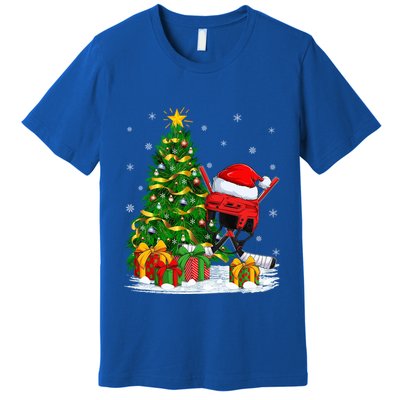 Hockey Sports Lover Matching Santa Hat Hockey Christmas Cool Gift Premium T-Shirt