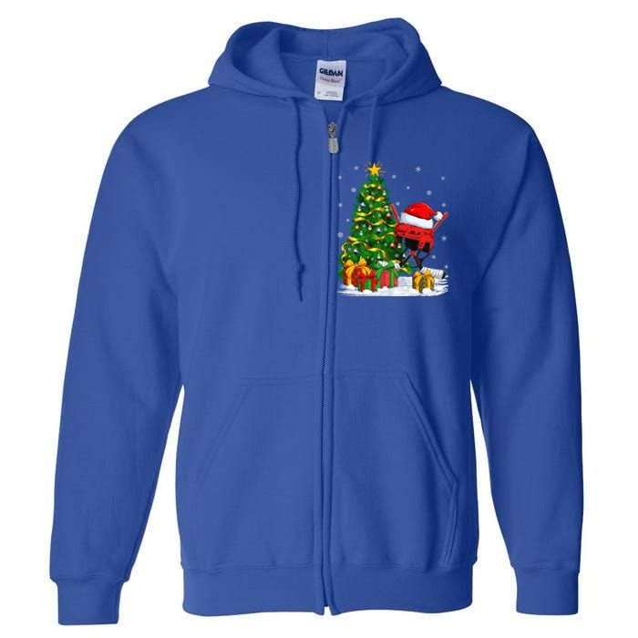 Hockey Sports Lover Matching Santa Hat Hockey Christmas Cool Gift Full Zip Hoodie