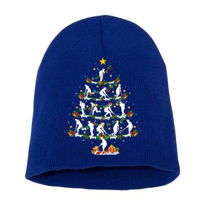 Hockey Sports Lover Xmas Lighting Hockey Christmas Tree Gift Short Acrylic Beanie