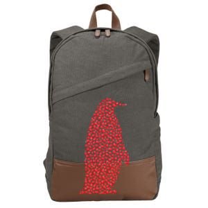 Heart Shape Love Penguin Bird Valentine's Day Cute Gift Cotton Canvas Backpack