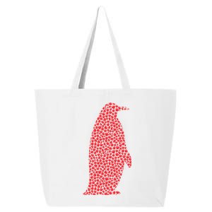 Heart Shape Love Penguin Bird Valentine's Day Cute Gift 25L Jumbo Tote