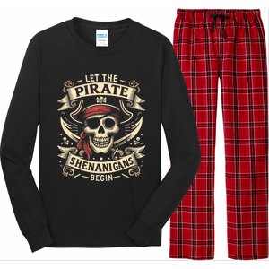 Halloween Skull Let The Pirate Shenanigans Begin Long Sleeve Pajama Set