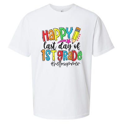 Hello Summer Last Day Of School 1st Grade Teacher Sueded Cloud Jersey T-Shirt