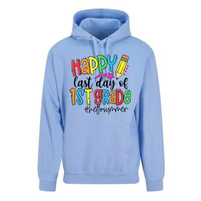 Hello Summer Last Day Of School 1st Grade Teacher Unisex Surf Hoodie