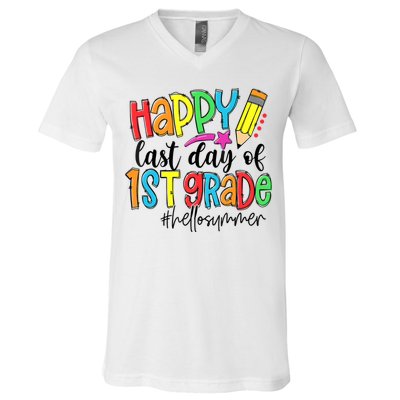 Hello Summer Last Day Of School 1st Grade Teacher V-Neck T-Shirt