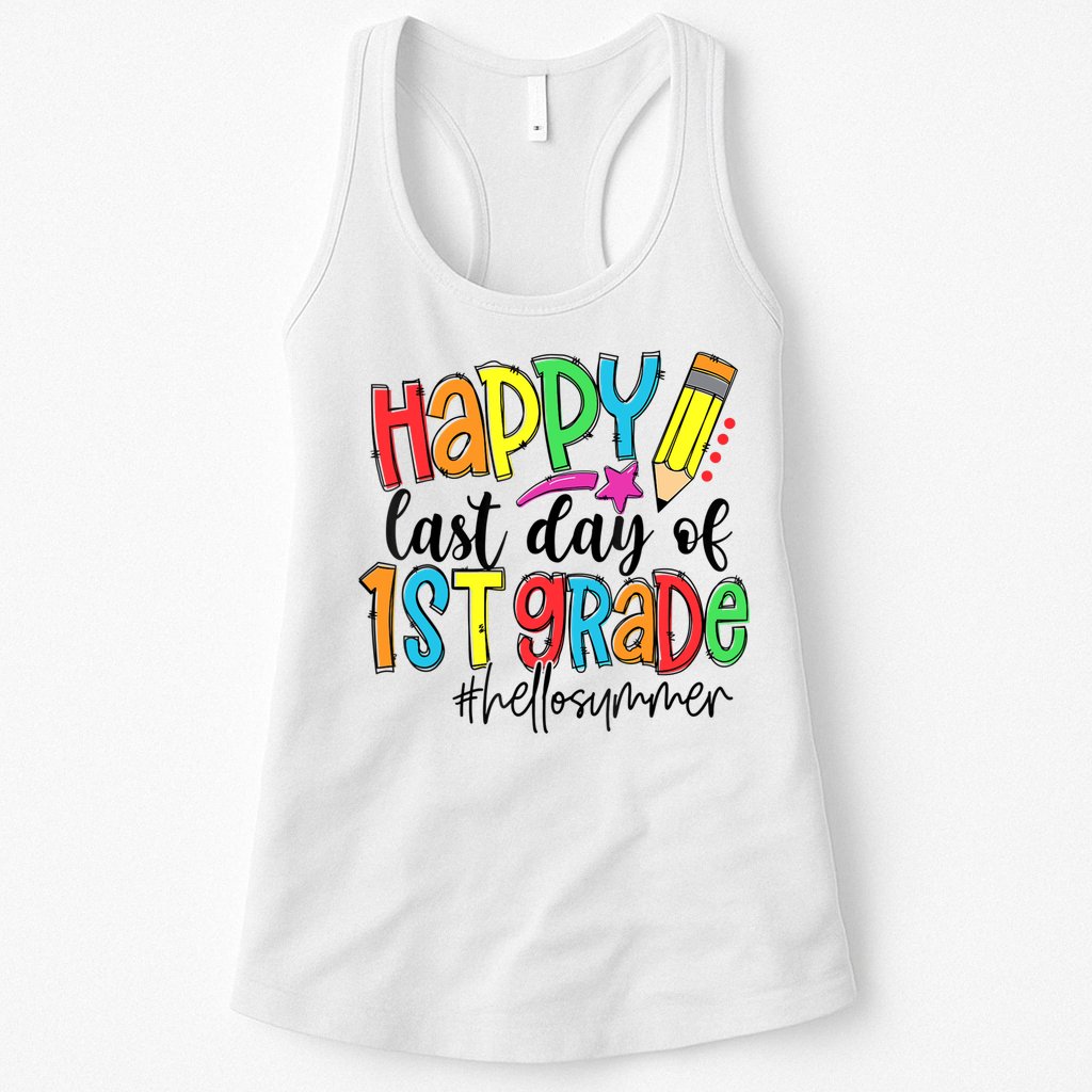 Hello Summer Last Day Of School 1st Grade Teacher Womens Tank Top