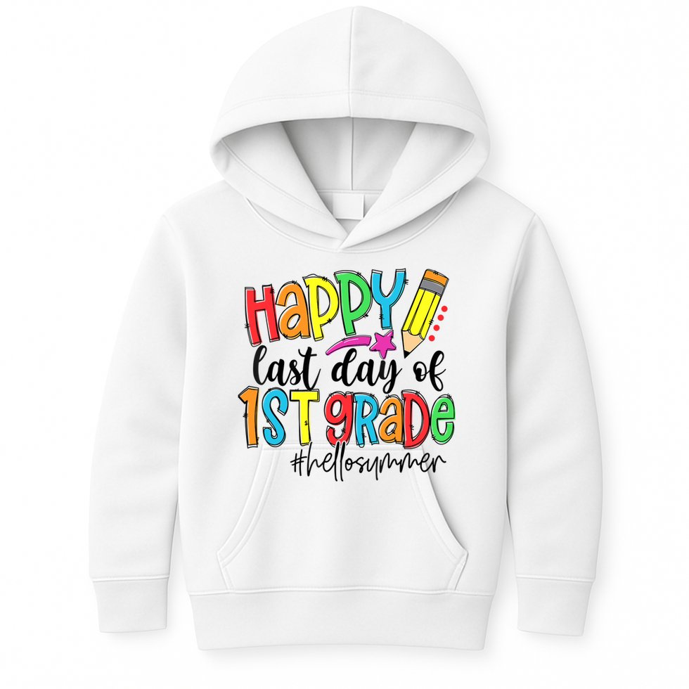 Hello Summer Last Day Of School 1st Grade Teacher Kids Hoodie