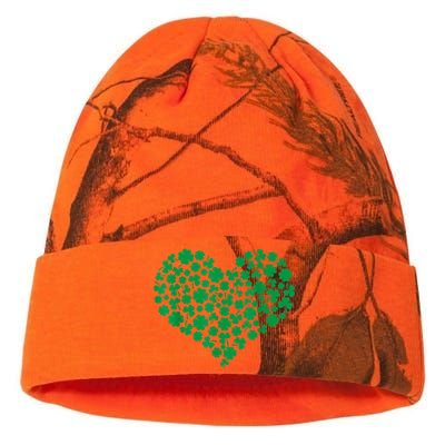 Heart Shamrock Lucky St Patricks Day Women Kati Licensed 12" Camo Beanie