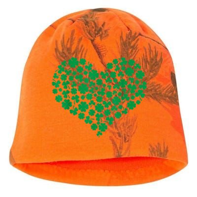 Heart Shamrock Lucky St Patricks Day Women Kati - Camo Knit Beanie