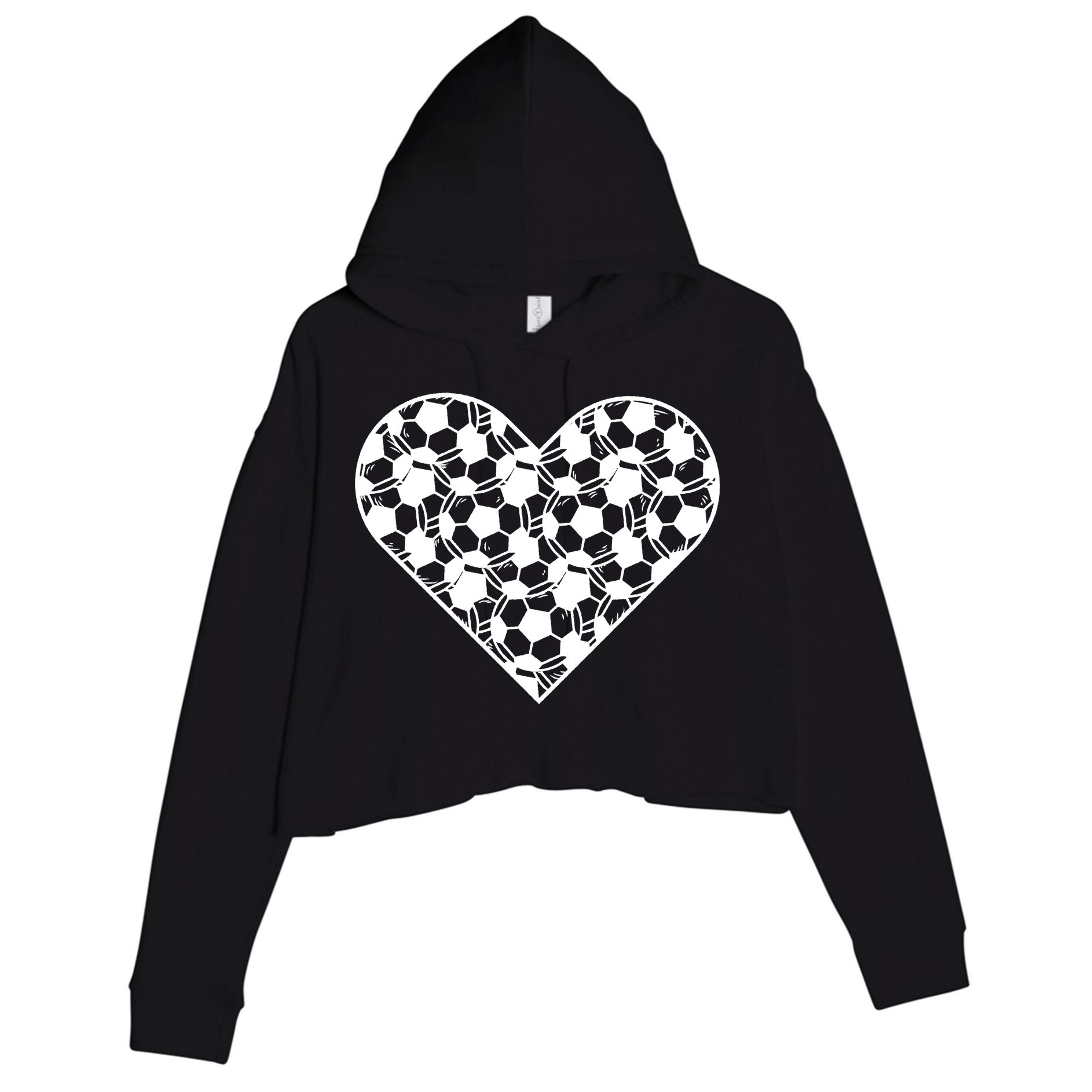 Heart Soccer Lover Crop Fleece Hoodie