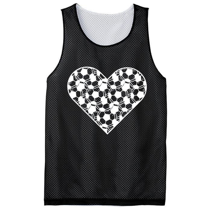 Heart Soccer Lover Mesh Reversible Basketball Jersey Tank