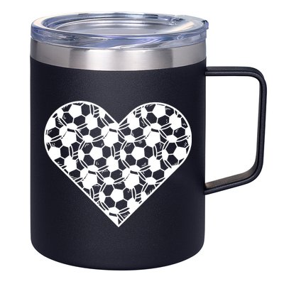 Heart Soccer Lover 12oz Stainless Steel Coffee Mug