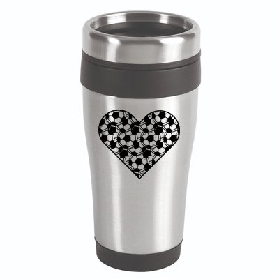 Heart Soccer Lover 16oz Travel Tumbler