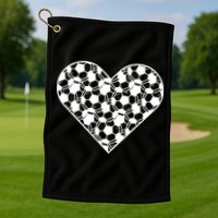 Heart Soccer Lover Golf Towel