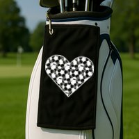 Heart Soccer Lover Golf Towel