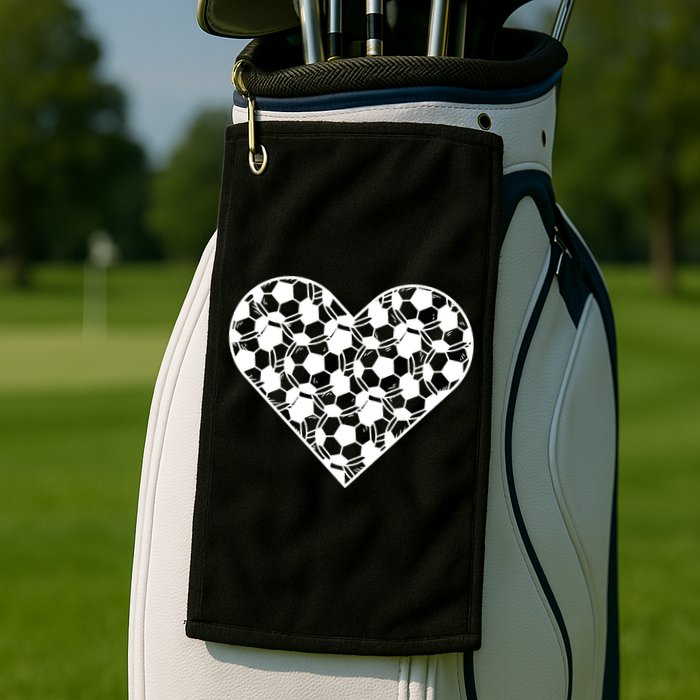 Heart Soccer Lover Golf Towel