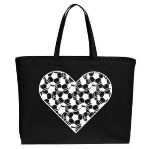 Heart Soccer Lover Cotton Canvas Jumbo Tote