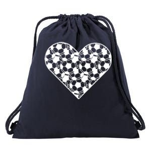 Heart Soccer Lover Drawstring Bag