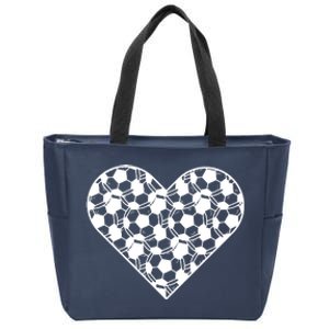 Heart Soccer Lover Zip Tote Bag