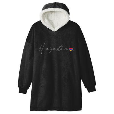 Hayastan Simple Love Armenian Flag Heart On Armenia Hooded Wearable Blanket
