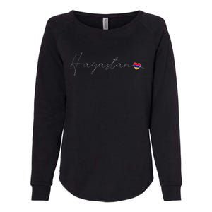 Hayastan Simple Love Armenian Flag Heart On Armenia Womens California Wash Sweatshirt