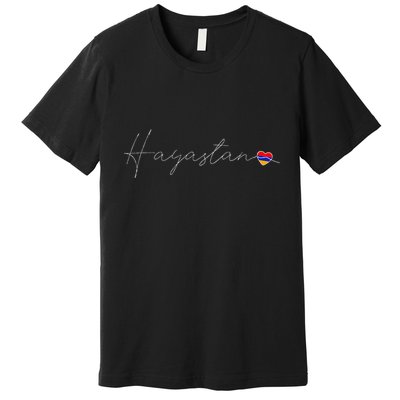 Hayastan Simple Love Armenian Flag Heart On Armenia Premium T-Shirt