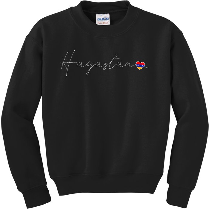 Hayastan Simple Love Armenian Flag Heart On Armenia Kids Sweatshirt