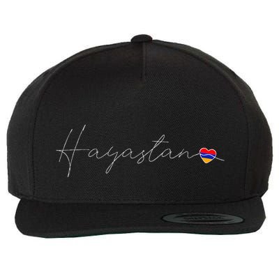 Hayastan Simple Love Armenian Flag Heart On Armenia Wool Snapback Cap
