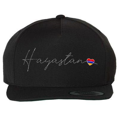 Hayastan Simple Love Armenian Flag Heart On Armenia Wool Snapback Cap