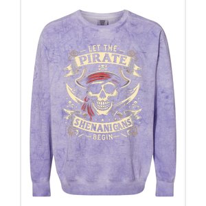 Halloween Skull Let The Pirate Shenanigans Begin Colorblast Crewneck Sweatshirt