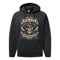 Halloween Skull Let The Pirate Shenanigans Begin Performance Fleece Hoodie