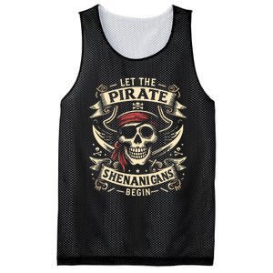 Halloween Skull Let The Pirate Shenanigans Begin Mesh Reversible Basketball Jersey Tank