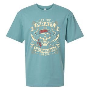 Halloween Skull Let The Pirate Shenanigans Begin Sueded Cloud Jersey T-Shirt