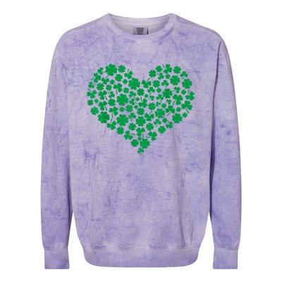 Heart Shamrock Lucky St Patricks Day Colorblast Crewneck Sweatshirt