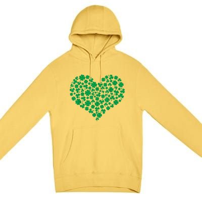 Heart Shamrock Lucky St Patricks Day Premium Pullover Hoodie