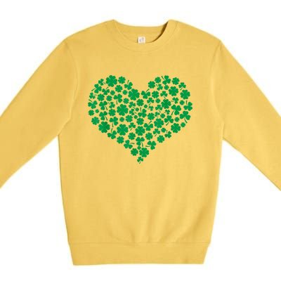 Heart Shamrock Lucky St Patricks Day Premium Crewneck Sweatshirt