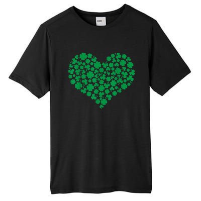 Heart Shamrock Lucky St Patricks Day Tall Fusion ChromaSoft Performance T-Shirt