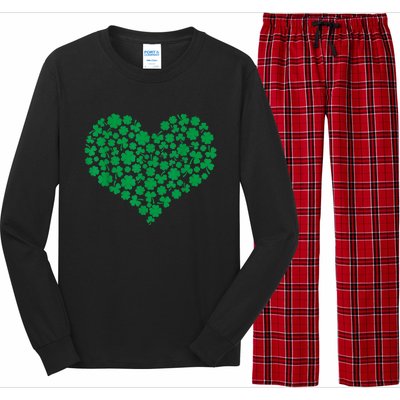 Heart Shamrock Lucky St Patricks Day Long Sleeve Pajama Set