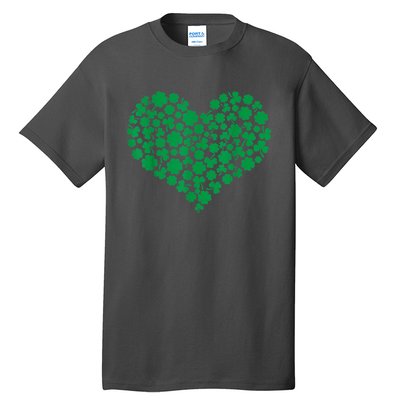 Heart Shamrock Lucky St Patricks Day Tall T-Shirt