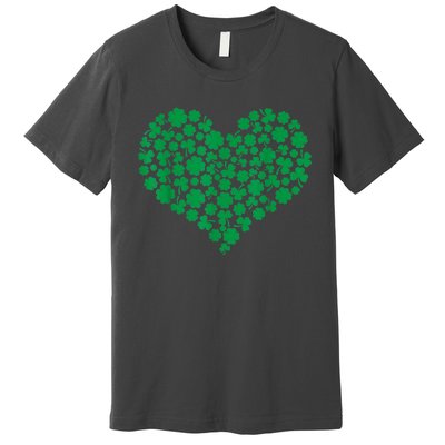 Heart Shamrock Lucky St Patricks Day Premium T-Shirt