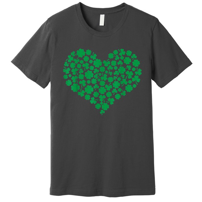 Heart Shamrock Lucky St Patricks Day Premium T-Shirt