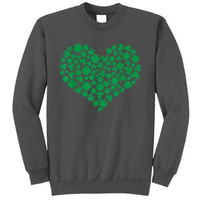 Heart Shamrock Lucky St Patricks Day Tall Sweatshirt